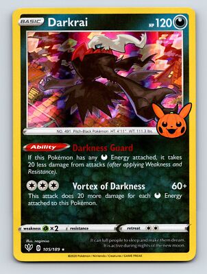 ダークライ キラカード HP120 Basic Darkrai HP 120 Darkness Guard Vortex Of Darkness Rare Black