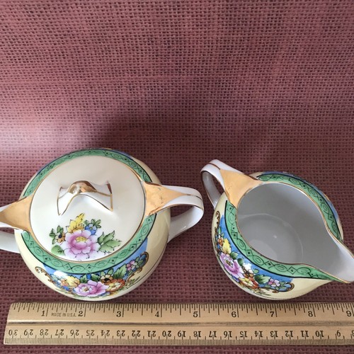 Vtg Noritake Cream Sugar Set Japan Hand Painted (M) Nice EUC (PR) - Picture 12 of 12