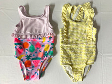 Cat  Jack Lot of 2 Bathing Suits Toddler Girl Size 18 months Colorful 1 pieces