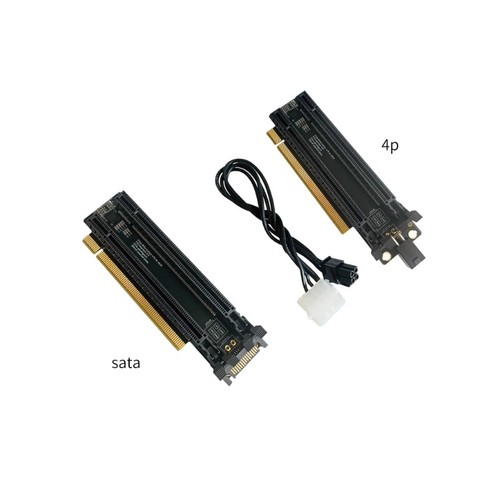 PCIE4.0 x16 1 to 2 Gen4 Card 4P Power Port Split Card Expansion Adapter - Photo 4/10