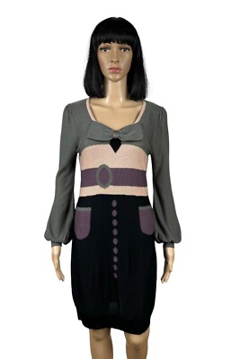 Sonia Rykiel Knit Wool-Cotton Bodycon Bow Dress size 4 | eBay