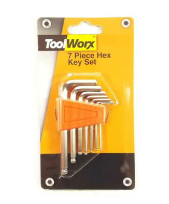 Hex Key Set ToolWorx 7 Piece Tool L-Key Set TO TLS01
