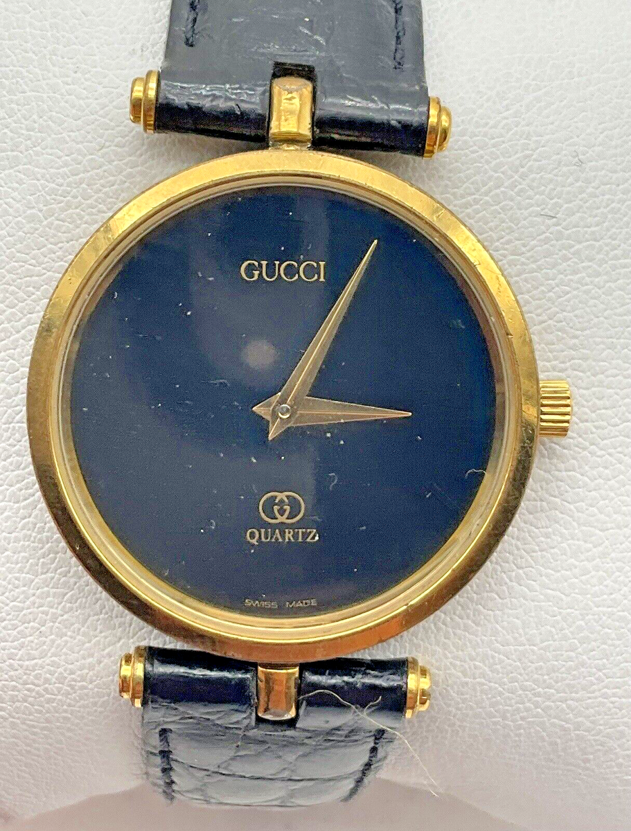 Vintage Gucci Gold Date Black Enamel 3.86 Watch | eBay