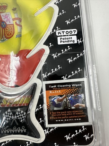 3D TANK PAD SPAINISH FLAG TANK PAD & KEY RING BY KEITI, BANDIT GSXR BMW TRIUMPH - Picture 6 of 13