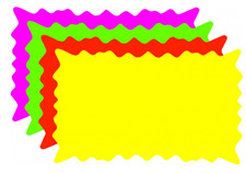 100 - 7" x 11" Ultra Glo Starburst Store Retail Signs 25 ea /color