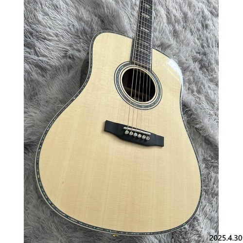 Chitarra acustica D45 tavola in abete massello top abalone rilegatura e dado osseo intarsio an - Foto 3 di 7