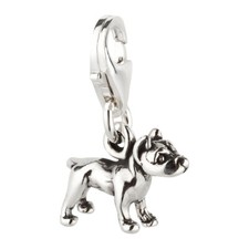 Charm / Anhänger Hund Pitbull 3 mit Karabinerverschluß aus 925 Sterling Silber
