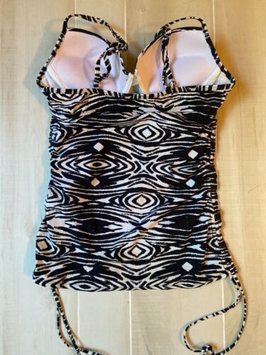 Love your assets by Sara Blakely spanx black white tankini top swim size M - Picture 3 of 6