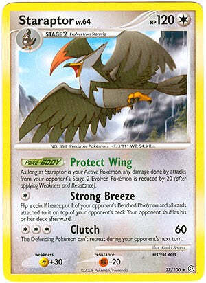 Pokemon Diamond and Pearl Stormfront Card - Staraptor (R) 27/100