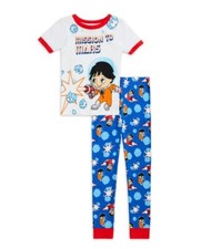 NWT Sz 4 Ryan's World Mission Mars Kids Pajama Set Short Sleeve Top Pant Unisex