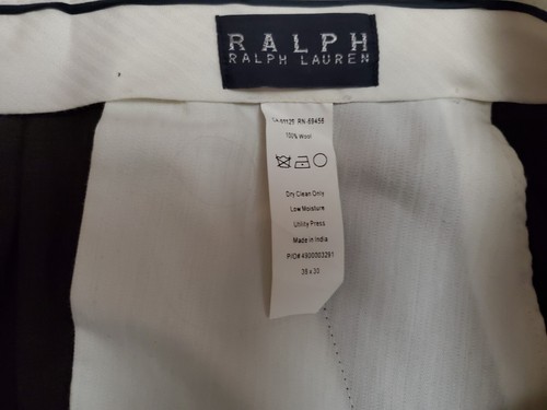 Neu mit Etikett Ralph Lauren Anzughose Wolle braun 38 x 30 (Maße 36 x 28,5 13,5" Leibhöhe) A8 - Bild 7 von 9