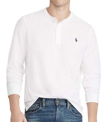 POLO RALPH LAUREN GRANDFATHER SHIRT Slub Henley T-shirt Opa Sweater Sweatshirt M