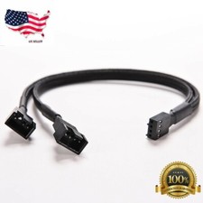 4-Pin PWM to Dual PWM Sleeved Computer Case Fan Power Y-Splitter Adapter Cable