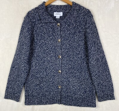 The Vermont Country Store Cardigan Sweater Womens Medium Button Wool Blend 