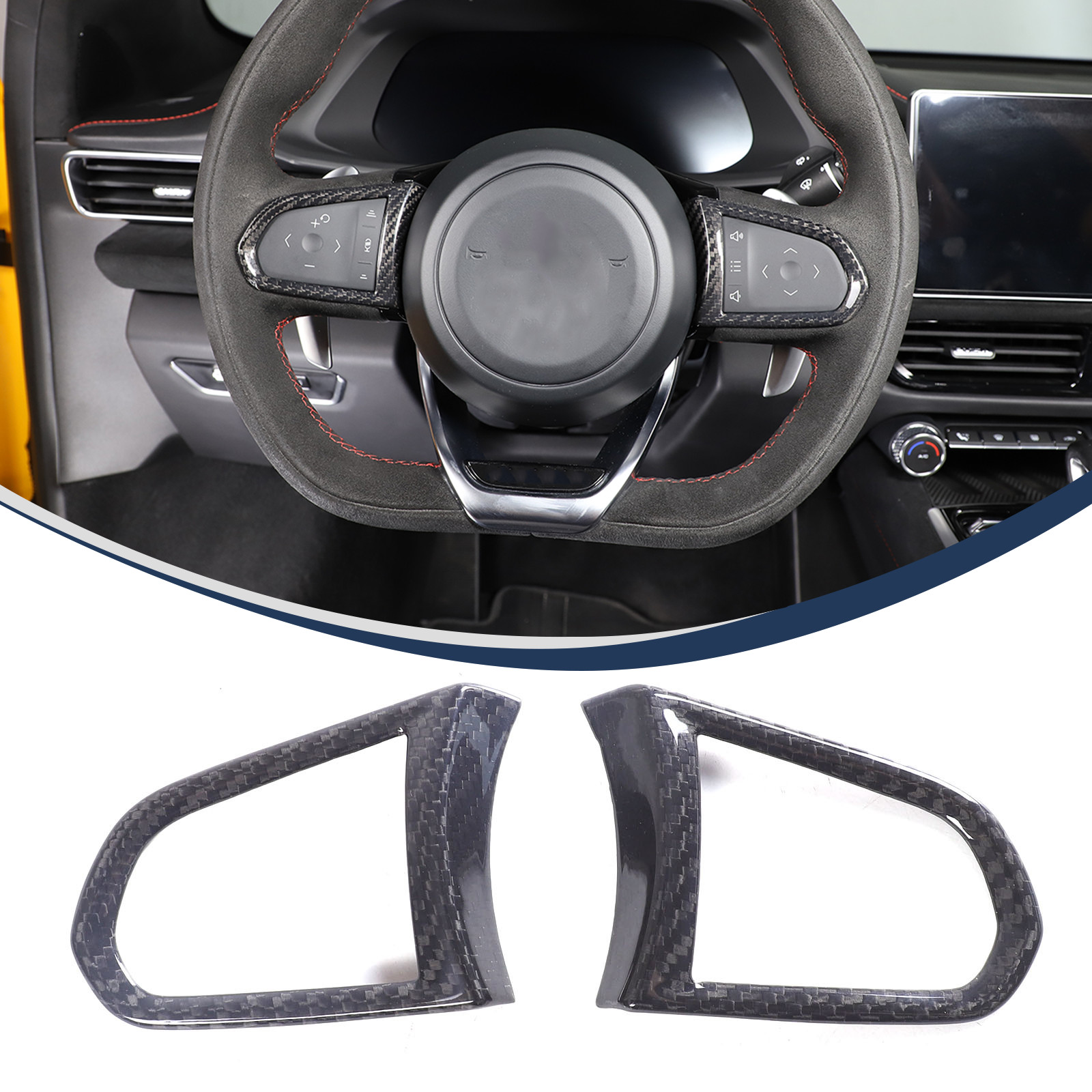Real Carbon Fiber Steering Wheel Button Cover Trim For Lotus EMIRA 2021-25 US
