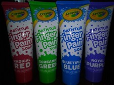  4 Crayola Bathtub Finger Paint Soap Red, Green, Blue, Purple  All Brand New 