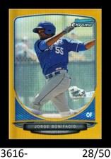 1-2013 BOWMAN CHROME GOLD REFRACTOR JORGE BONIFACIO ROYALS 28/50