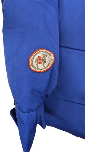 VINTAGE Camel Brand Men's Goose Down Parka w/ Hood 80s 90s Royal Blue MEDIUM - Picture 7 of 10