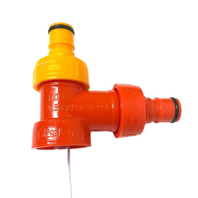Kegland Carbonation Cap T-Stück PET Flasche Gegendruckfüller rot/gelb