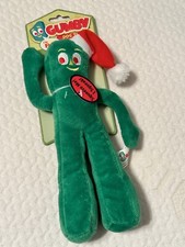 Pet Puppies Plush Gumby Christmas Santa hat squeak toy for Small and Medium dogs