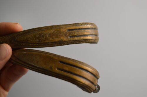 Vintage 30’s-60’s 5x Art Deco Brass Sleek Shape Cabinet Drawer Pull Handles - Picture 17 of 17