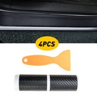 <!--F#f_0-->4x Accessories Carbon Car Fiber Plate Scuff Door Sill Cover 5D Sticker Protector<!--F/-->