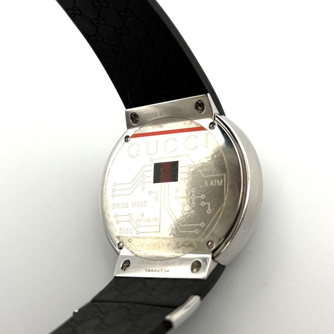Gucci I Gucci 316L 114-2 Digital Quartz Swiss 45mm Rubber Men From