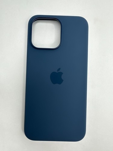 Genuine Apple Silicone Case with MagSafe for iPhone 15 Pro Max 6.7" Storm Blue - Photo 2 sur 5