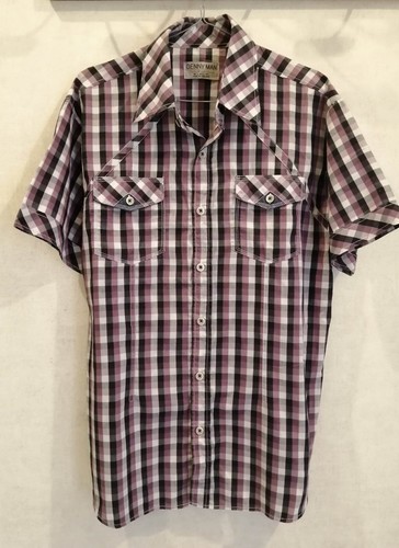 Chemisette violette carreaux coton polyester fitted T40 Denny Man (4306042) - Picture 3 of 4