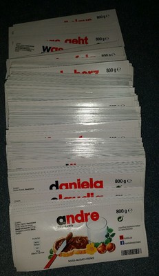 Nutella Ferrero Sticker Aufkleber Etikett Name Spruch für das 800g Glas 