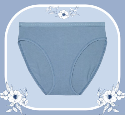 S M L XL XXL Faded Denim  LOGO Cotton Victorias Secret HighLeg Waist Brief Panty