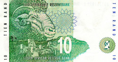 South Africa 10 Rand ND(1999) aXF Banknote P-123b Prefix AU Mboweni Sig. - Picture 2 of 2