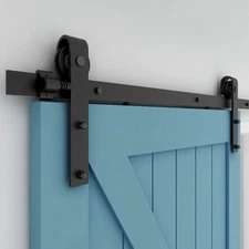 4-12FT Sliding Barn Door Hardware Kit for Single/ Double Door - Heavy Duty Steel