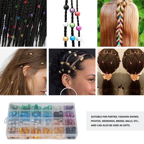 216 Pièces Perles Pour Tresses De Cheveux Anneaux De Tresse De Cheveux Anneaux