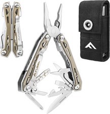 FLISSA Multi Tool Pliers, Desert Tan 16 in 1 Stainless Steel Multipurpose tool