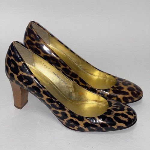 patent leather leopard pumps
