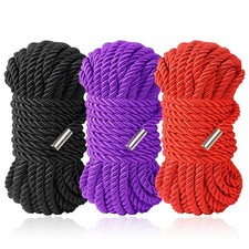 Silk Rope 32 Feet 8 Mm Soft Rope Durable Multipurpose Long Satin Braided Twisted
