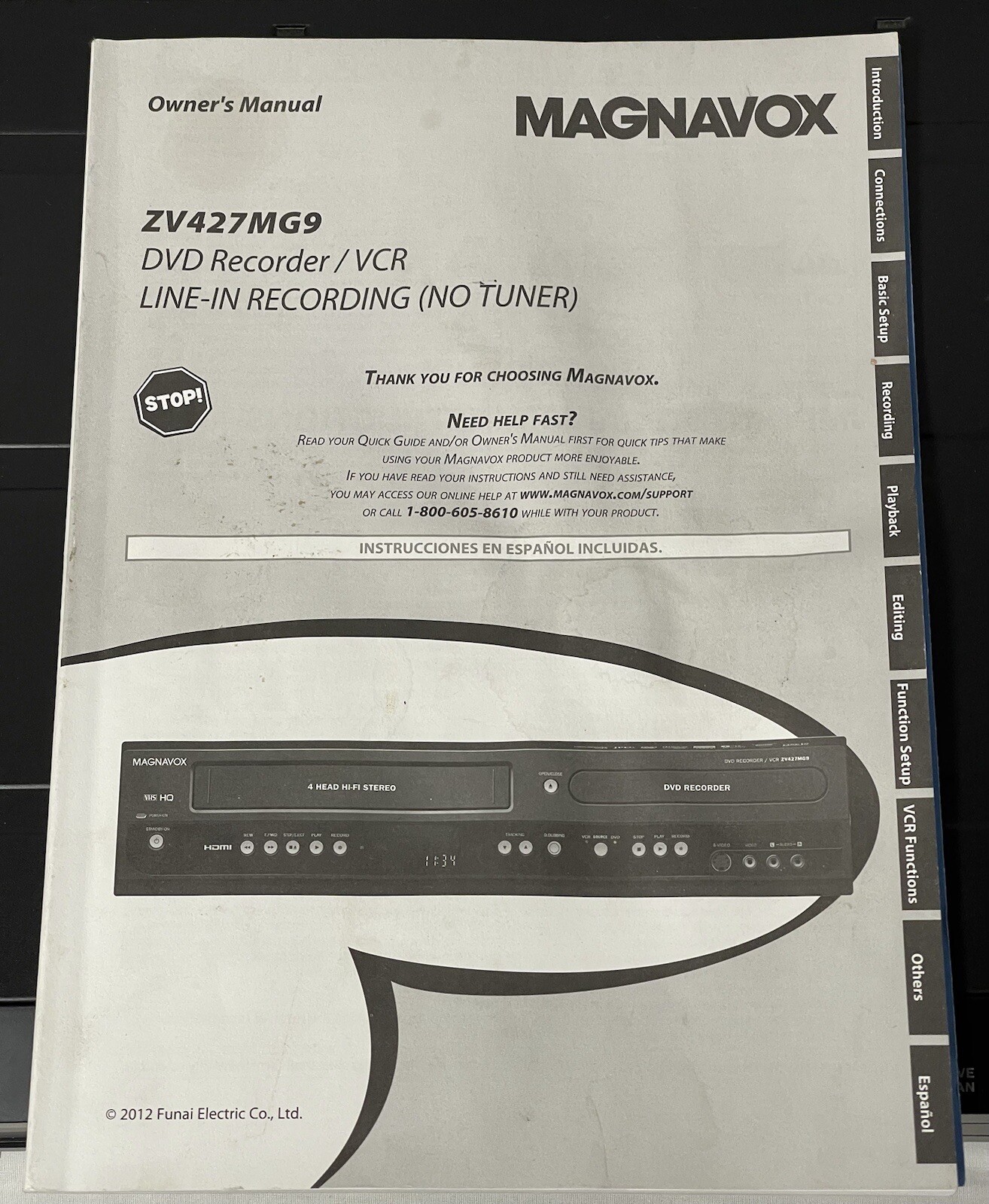 Magnavox ZV457MG9 VCR / DVD Recorder Combo With Remote Works But Read