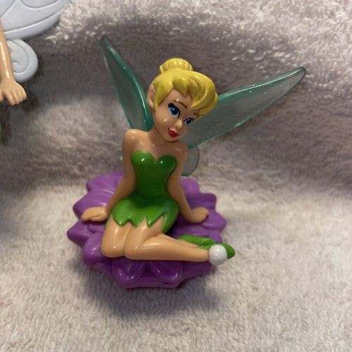 Two (2) Disney Tinker Bell Figures cake Topper Toys Seated 3” & Standing 5” - Picture 2 of 6