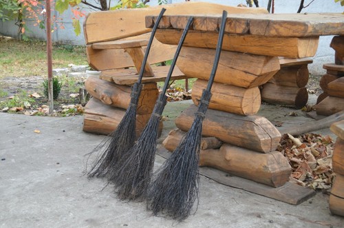 Black witch's broom Witch's broom Little Altar Broom 35 inch Mini Witch Wizar - Picture 6 of 10