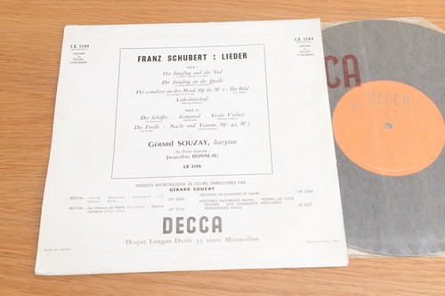 Schubert Gérard Souzay With Jacqueline Bonneau A Schubert Recital 10'' Decca - Imagen 3 de 5