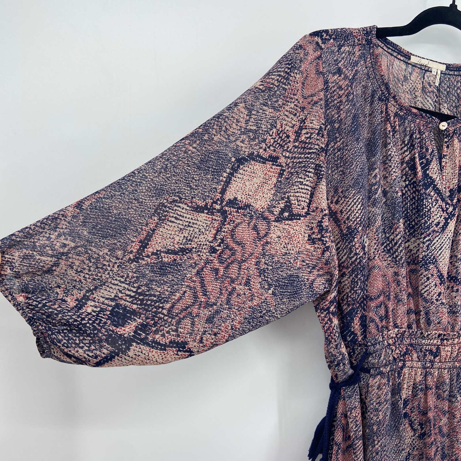 ANTHOPOLOGIE Floreat Zarrah Blue Python Print Tas… - image 5