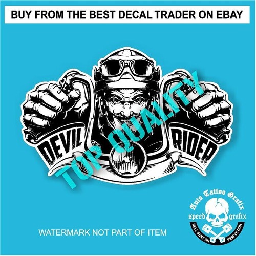 Dolo Rider Decal DEVIL RIDER DECAL STICKER MOTORBIKE GARAGE CAR TRUCK | eBay Australia