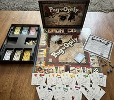 Pugopoly Pug Dog Board Game Late for the Sky 100% Complete