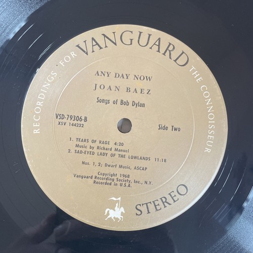 Any Day Now, Joan Baez (1968) 12" disco LP 33 RPM, blues, folk, canciones de Bob Dylan - Imagen 13 de 17
