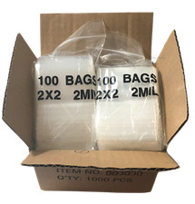 1000Pc Zip Bag Lots Zipper Bags Clear Reclosable Zip Bag 2-mil BULK Poly Bag 2x2