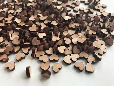 500 Streudeko Holz Teile Herz Tischdeko Hochzeit Dekoherzen Dunkel Extra Mini