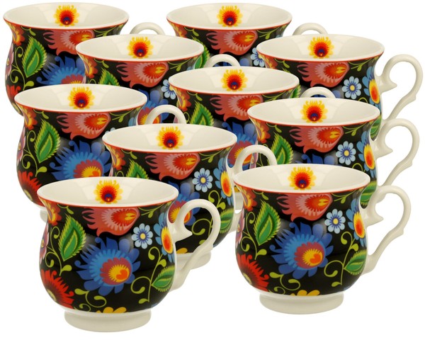 10Er Set Duo Etno 34066 Becher 500 Ml Etnic New Bone China Porzellan-image