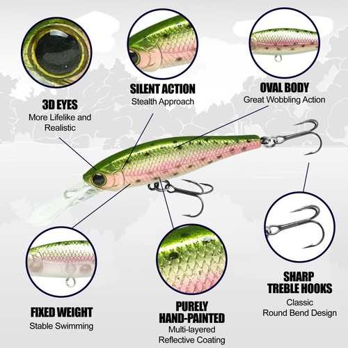 LUCKY CRAFT Pointer 48DDS - 276 Laser Regenbogenforelle (1 Stück) Top Qualität Jerkbait - Bild 3 von 9