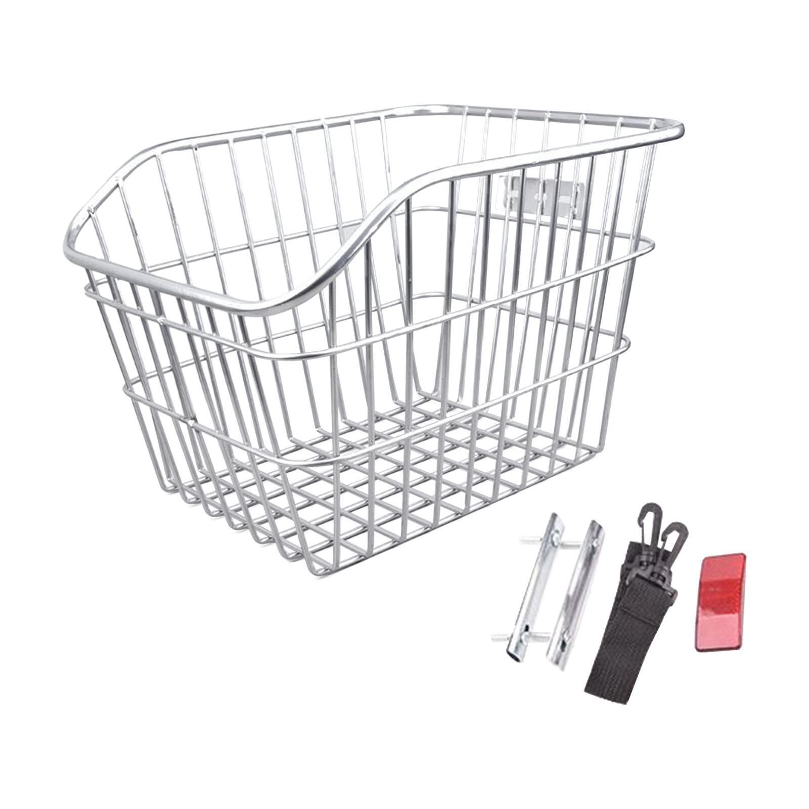 Rear Bike Basket Cycling Rack Basket Silver Heavy Duty Lightweight